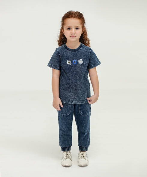 Girls' Denim Graphic Tee